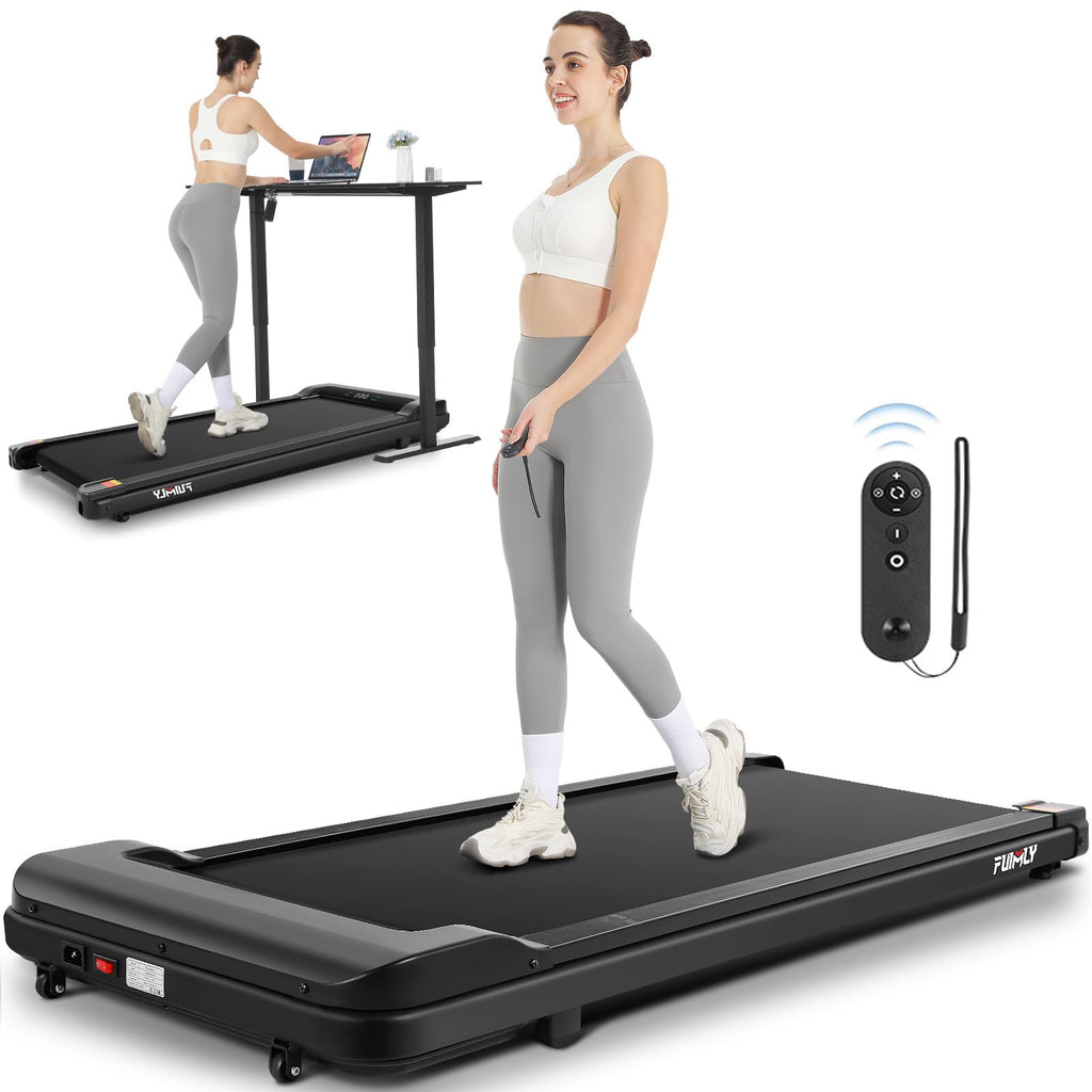 Walking Pad Treadmill Under Desk Treadmill for Home/Office 2.5HP Portable Walking Treadmill with Remote Control & LED Display Quiet Jogging Walking Treadmill Black Grey